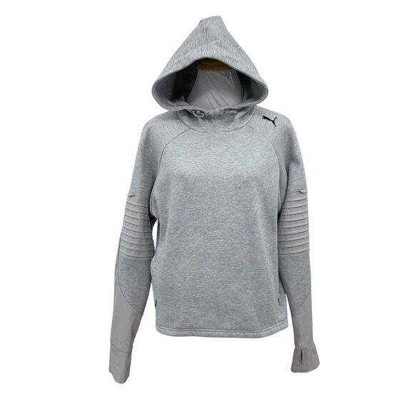 Puma Hoodie Womens Small Shadow Evostripe Keeps You Dry Pullover Thumbholes - Picture 1 of 13